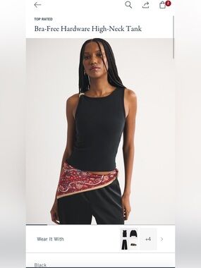 Abercrombie & Fitch Black High-Neck Bra-Free Tank